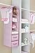 Delta Children 6 Shelf Hanging Wall Storage with 2 Drawers - Easy Storage/Organization Solution- Holds Sweaters, Shirts, Pants, Accessories & More - Movable Drawers Allow for Customization, Pink