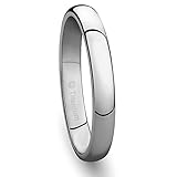 2MM Mens Titanium Ring Classic Wedding Band with Polished Finish [Size 6.5]