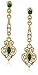Downton Abbey Gold-Tone Edwardian Filigree Simulated Emerald Drop Earrings
