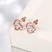 Buycitky 14K Rose Gold Plated Love Knot Stud Earrings for Women Cubic Zirconia Post Earrings, PU Jewelry Pouch