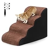 HAITRAL 4 Tiers Extra Wide Dog Steps, Pet