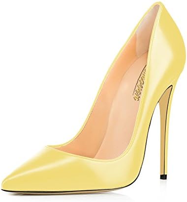 Modemoven Women's Pointy Toe High Heels Slip On Stilettos Large Size Wedding Party Evening Pumps Shoes