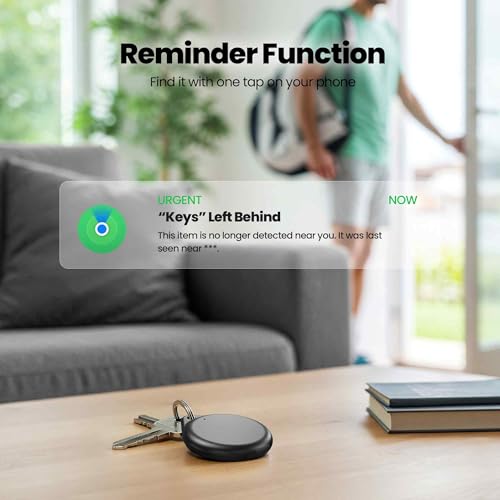 TECKNET Air Tracker Tag Key Finder, Smart Tag Compatible with Apple Where is App (iOS Only), Rechargeable, Waterproof, Bluetooth Key Finder for Luggage/Bags/Key/Pet (Pack of 4)