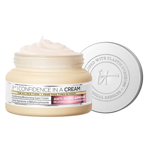 IT Cosmetics Confidence in a Cream - Hydrating & Anti Aging Face Moisturizer, Visibly Reduces Fine Lines & Wrinkles, Up To 48H Hydration, Repairs Skin Barrier, Squalane & Ceramides, For All Skin Types