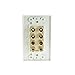 Mediabridge™ Speaker Wall Plate w/Binding Posts (4 Pair) - Free Low Voltage Metal Mounting Bracket (1-Gang) Binding Post 2-Piece Inset Wall Plate for 2 Speakers (Part# WP1-BPX4)