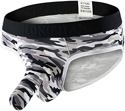 Vickyleb Mens Fashion Sexy Elephant Nose Underpant Briefs Plain G-String Thong Underwear Panties Underwear