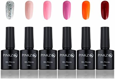 PINKZIO 6 Pcs Gel Nail Polish Set