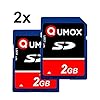 QUMOX 2pcs Pack 2Go SD Secure Digital Flash Memory Card 2 Go 2048 Mo Carte memoire SD pour Telephone Appareil Photo