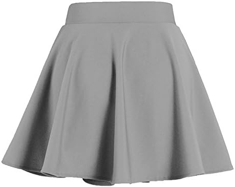 Womens Basic Versatile Stretchy Flared Short Skater Skirt