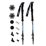 Ohuhu 80% Carbon Fiber Quick Lock Anti Shock Trekking Hiking Poles, 2-Pack