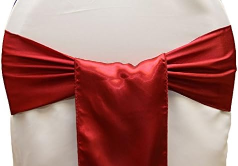 RDS 25 Satin Chair Cover Bow Sashes 6 X 108 Inch For Wedding & Venue Decoration - Red
