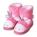 LA PLAGE Girl's Slippers Boots Soft Cute Unicorn Bootie Slippers Plush Slip-on House Shoes Size Toddler 12 US Pink Unicorn