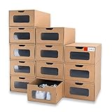 WALL QMER Shoe Box 12 Pack,13.2 x 8.3 x 5.1in