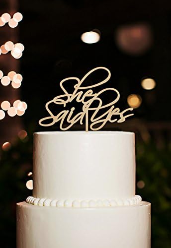 She Said Yes Wedding Cake Toppers Rustic for Wedding Ceremony