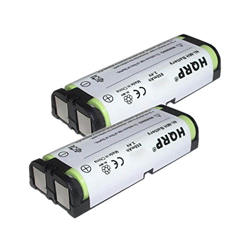 HQRP 2-Pack Phone Battery for Panasonic KX-TG2431W, KX-TG2432, KX-TG2432B, KX-TG2432W, KX-TG2620, KX-TG2620B + HQRP Coaster