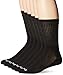 PEDS Men's 6 Pack Cushion Crew Socks with Coolmax, Black, 6-12.5