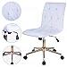Duhome High Back Diamond Tufted Designer Home Office Task Chair Executive Computer Desk Receptionist Rolling Chair 616A (White)
