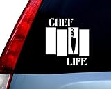 Chef Life Decal Vinyl Sticker|Cars Trucks Vans Walls Laptop| WHITE |5 x 4.75 in|CCI724