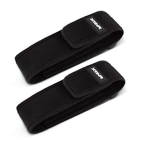2-Pack Flashlight Battery Pouch Holster Holder for 5"-7" Flash Light FENIX UC30 UC35 E35 Surefire G2X 6P 6PX E2L UltraFire 501B 502B Streamlight ProTac XTAR TZ20