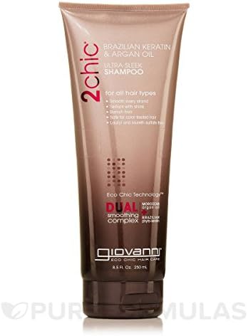 Pack of 1 x Giovanni 2chic Ultra-Sleek Shampoo with Brazilian Keratin and Argan Oil - 8.5 fl oz