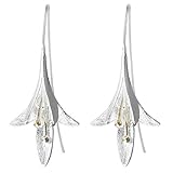 Huayang| One Pair Elegant Orchid Earrings 925 Sterling Silver Women Gift Wedding Engagement Party