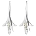 Huayang| One Pair Elegant Orchid Earrings 925 Sterling Silver Women Gift Wedding Engagement Party