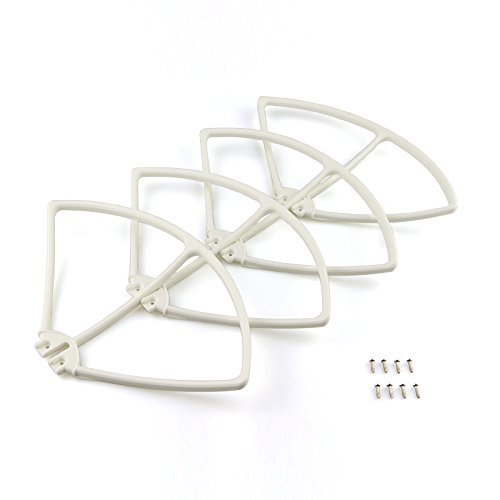Lanlan 4 PCS Syma X8C/W/G X8HC X8HW X8HG Plastic Quadcopter Propeller Guard Protection Frame RC Aircraft Helicopters Parts Toy Hobbies Accessories (White)