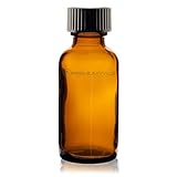 1 Oz (30 ml) AMBER Boston Round Glass Bottle w/Cap - Pack of 12