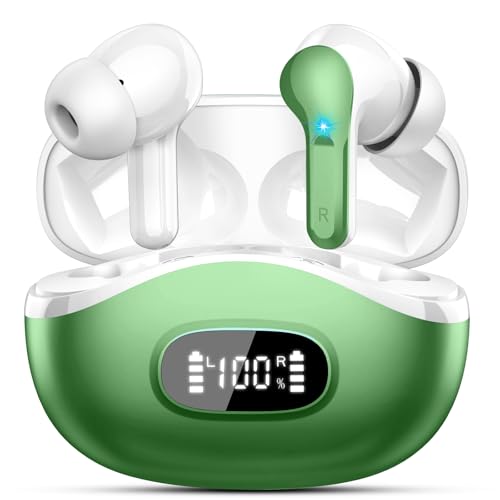Wireless Earbuds Bluetooth 5.4 Noise Cancelling Green