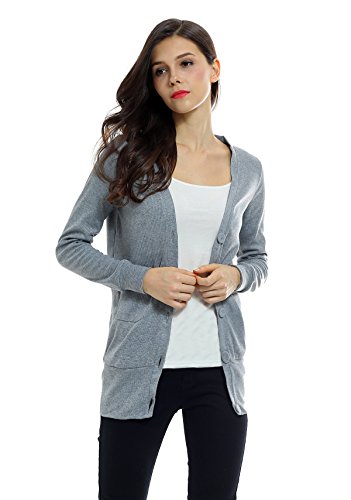 Sofishie Fashion Long Sleeve Cardigan - Gray - Large