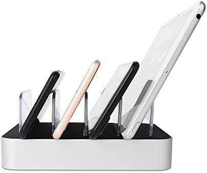 TOMROW 4-Port USB Charging Station Dock Organizer for iPhone, iPad, Tablets and Other USB-Charged Devices (Sliver)