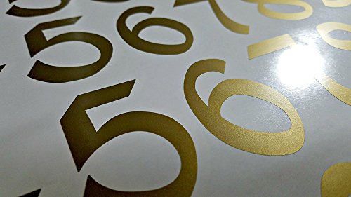 Vintage Style Die Cut Vinyl Numbers (3 inch, Soft Metallic Gold) - Thumbnail 6