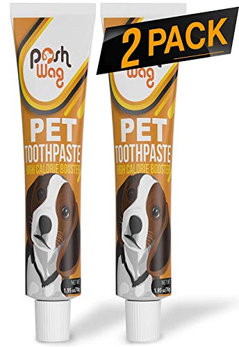 Poshwag 2 Pack Doggy Toothpaste [FIGHTS BAD BREATH] Toothpaste for Dog & Cat, High Calorie Booster, Helps Remove Food Debris Designed for Pets [REMOVES PLAQUE] 1.95 oz