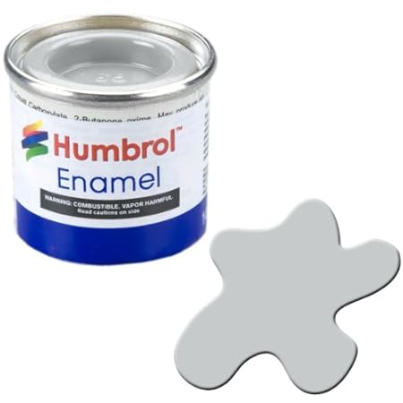 Humbrol 14 ml No.  1 Dose mit Emaille-Farbe 147 Hellgrau matt