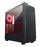 Apevia X-Infinity mid tower with full-size acrylic side window, top USB3.0/USB2.0/audio ports - Red