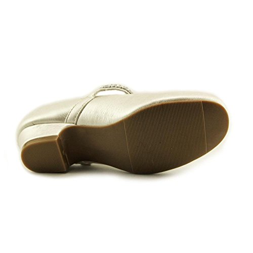 Swea Pea & Lilli Girl's Low Heel Girls Dress Shoe with Rhinestone Strap Ivory 1