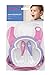 Baby Feeding Set - Pink Soft Bib, Purple Plate, Purple Spoon and Pink Fork