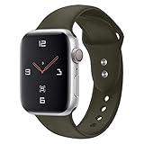 Sport Band Compatible with Apple Watch 38mm 40mm 42mm 44mm,Soft Silicone Strap Replacement Wristbands Compatible with Apple Watch Sport Series 4 Series 3 Series 2 Series 1 Nike+ Sports and Edition