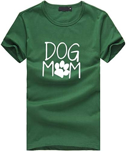 AgrinTol Womens Tops Loose Short-Sleeved Dog Mom Print T-Shirt Casual O-Neck Top 2019