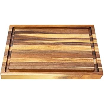 Villa Acacia Wood Carving Board 20 x 15 Inch Large with Juice Groove and Well