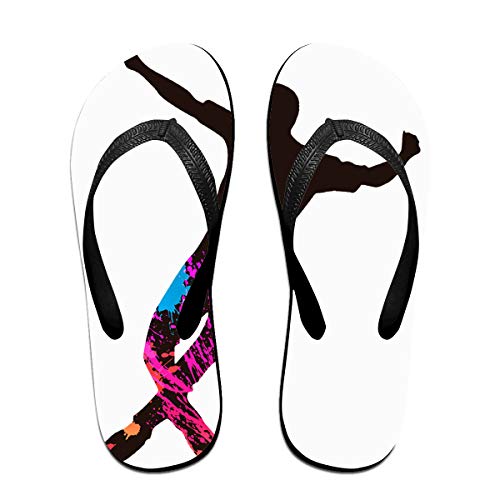 Couple Slipper Roller Skating Dance Boy Print Flip Flops Unisex Chic Sandals Rubber Non-Slip House Thong Slippers