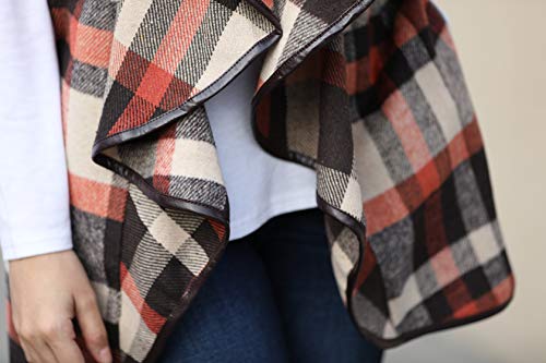 Imysty Womens Vest Sleeveless Plaid Open Front Lapel Cardigan Jackets with Pockets - Thumbnail 4
