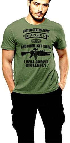 Army Ranger T-Shirt SUA Sponte US Flag 2 Sided Print Green Tee