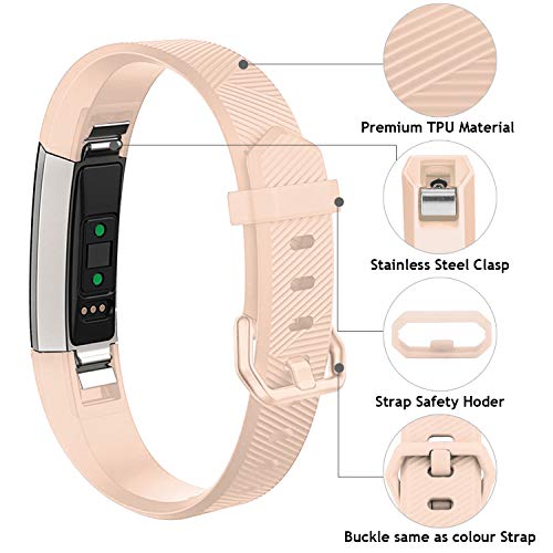 Bands Compatible with Fitbit Alta/Alta HR for Women and Men(4 Pack),  Classic Soft Silicone Sport Strap Replace