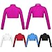 YiZYiF Kids Girls Basics Sportswear Athletic Long Sleeve Stretch Short Mock Neck T-Shirt Crop Top