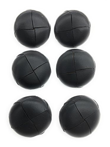 6-1-1/16 '' Faux Leather Black Buttons Sets Folded Design,-Ideal Leather Replacement Button Set for Your Favorite Harris Tweed, Camel-Hair, Cashmere, & High-End Sport Coats