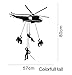 Coavas Military Wall Decals Automotive Army Wall Decor Sticker Art Troops Helicopter Paratrooper Military Wall Sticker