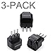TESSAN Grounded Universal European Travel Plug Adapter USA to Italy Travel Prong Adapter Plug Kit for Italy (Type L) - 3 Pack