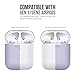 KeyBudz AirPods 2 & 1 Case [Front LED Visible] Protective Silicone Cover and Skin Compatible with Apple AirPods (Without Carabiner, Lavender)