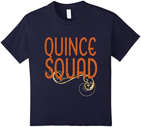 Kids Quinceanera Birthday Shirt 15th Fifteen Quince Squad Orange 12 Navy